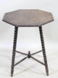 ANTIQUE OAK BOBBIN TURNED LEG TABLE