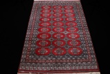 HAND KNOTTED RED PERSIAN BACARA WOOL RUG