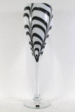 MAKORA POLAND ART GLASS CHAMPAGNE FLUTE
