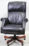 BLACK LEATHER DESK ARMCHAIR