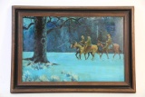 FIRST SNOW 1925 OIL ON PANEL PAINTING