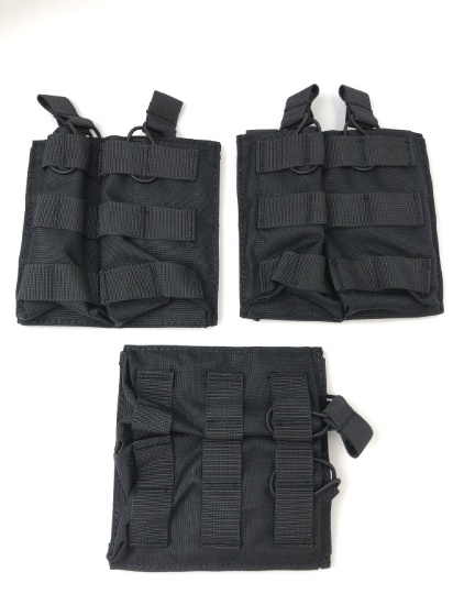 LOT/3 MOLLE AR-15 DOUBLE 30 ROUND MAG POUCHES NEW