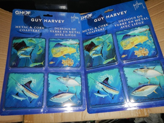 TWO SETS OF GUY HARVEY COASTERS