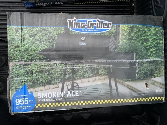 NEW (ASSEMBLED) 30IN CHARCOAL SMOKER-GRILL