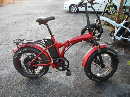 NEW ELECTRIC HYBRID FOLDING BICYCLE (RED)