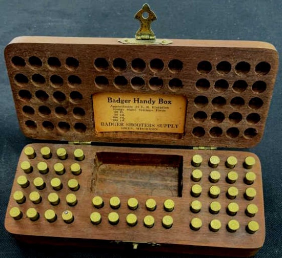 BADGER HANDY BOX WITH 50 RNDS. .22 LR AMMO