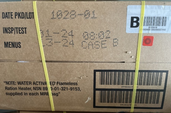 CASE (B) SOPAKCO MRE'S EMERGENCY MEALS