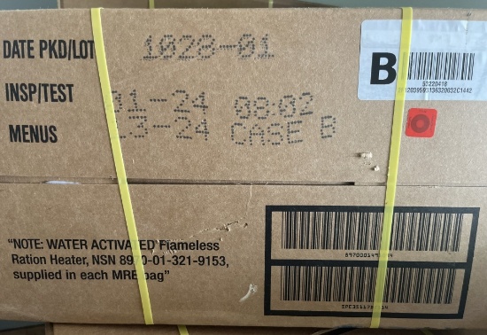 CASE (B) SOPAKCO MRE'S EMERGENCY MEALS