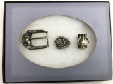 COLT FIREARMS STERLING SILVER BELT BUCKLE SET