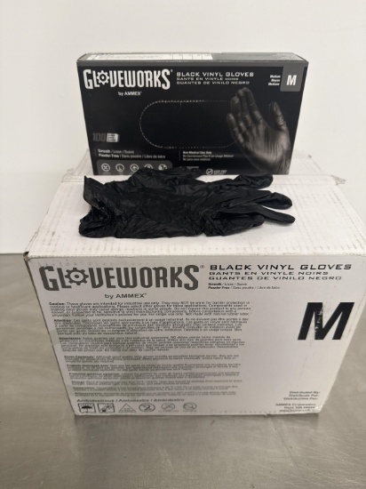 10 BOXES OF 100 GLOVEWORKS BLACK MECHANICS GLOVES