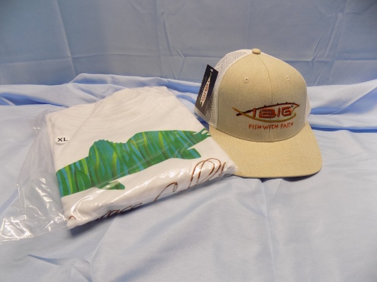 LONG SLEEVE PERFORMANCE T & CAP WHITE/TAN MED