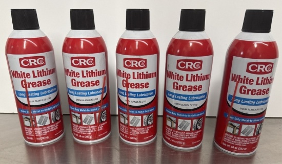 (5) 11OZ CRC WHITE LITHIUM GREASE SPRAY