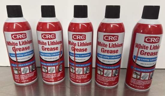 (5) 11OZ CRC WHITE LITHIUM GREASE SPRAY