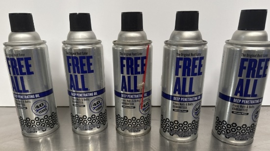 (5) 11OZ FREE ALL RUST EATER DEEP PENETRATING OIL