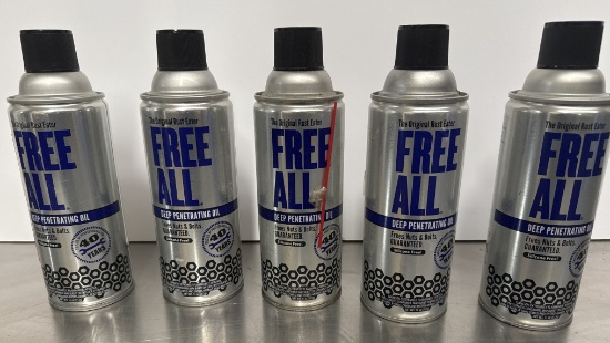 (5) 11OZ FREE ALL RUST EATER DEEP PENETRATING OIL