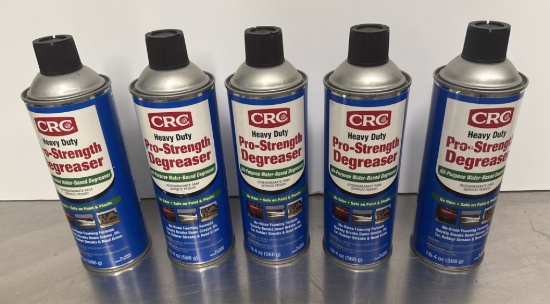 (5) 20OZ CRC HD PRO-STRENGH DEGREASER SPRAY