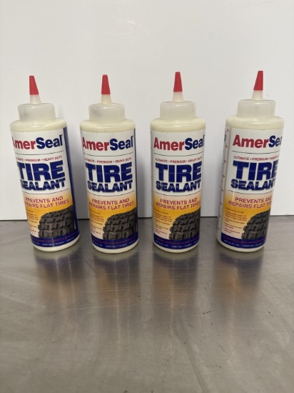 (4) 32OZ BOTTLE AMERSEAL TIRE SLIME TIRE SEALANT