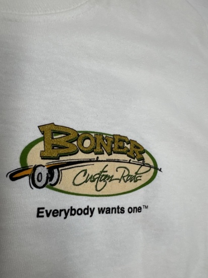 BONER FISHING ROD TEE SHIRT SIZE SMALL
