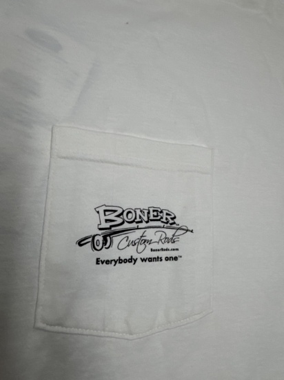 BONER FISHING ROD TEE SHIRT SIZE 2 EXTRA LARGE