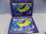 TWO GUY HARVEY TEMPERED GLASS CUTTING BOARDS