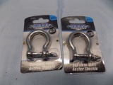 TWO 5/16 STAINLESS STEEL SHACKLES
