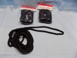 THREE 3/8 X 12FT DOUBLE BRAID DOCK LINES BLACK