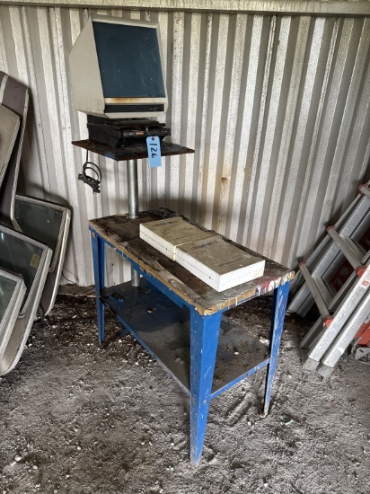 BASF PREP TABLE WITH MICROFILM MACHINE