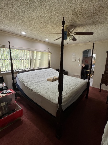 KING 4-POST BED ( NO BOX SPRING OR MATTRESS)