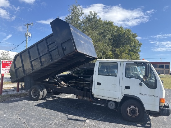 2005 ISUZU NPR HD 5.7L DIESEL CREW CAB DUMP TRUCK
