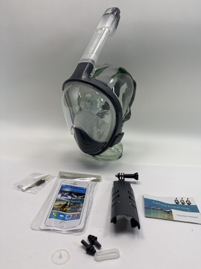 (2) Full Face Snorkel Mask Camera Mount /Dry Pouch