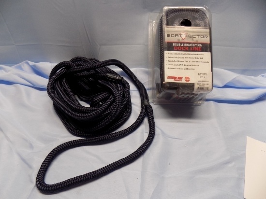 Two 1/2 X 25ft Navy Double Braid Nylon Dock Lines