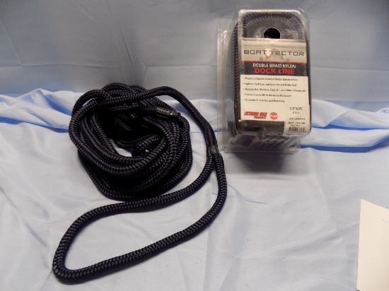 Two 1/2 X 25ft Navy Double Braid Nylon Dock Lines