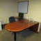 Office Furniture (1) L-Shaped Desk, (1) Rolling Office Chair, & (2) 2-Drawe