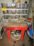 18-Compartment Bolt Bin w/ Contents of Assorted Pipe Fittings