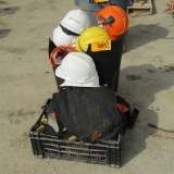 Lot of PPE Gear Hard Hats, Chainsaw Chaps, & Rubber Boots