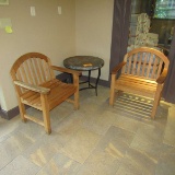 Office Furniture (1) Round End Table & (1) Bench Style Chairs