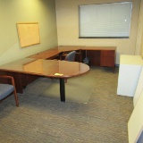 Office Furniture (1) U-Shaped Desk, (2) Chairs, (1) 2-Drawer Lateral Filing