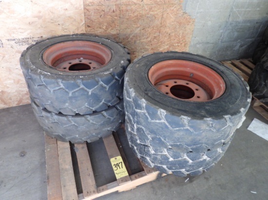 Bossman Grip 10-16.5 Tubless Skid Steer Tires w/Rims
