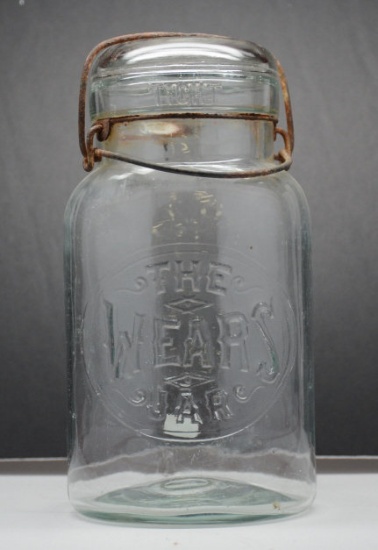 The Wears Jar (in stippled oval) # 2919, QT, Clear