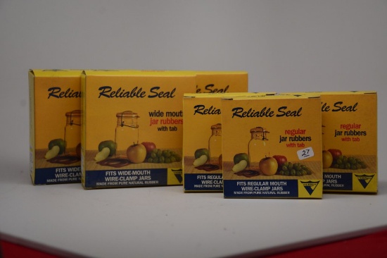 (6) New "old stock" Reliable Seal Jar Rubbers