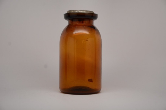 Quart Amber Wax Seal Fruit Jar (no embossing)
