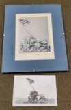 Iwo Jima Flag Raising Drawing & Photo