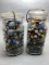 2 - Quart Jars Of Marbles