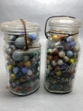 2 - Quart Jars Of Marbles
