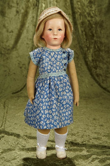 19" German cloth character doll by Kathe Kruse with additional costumes. $400/600