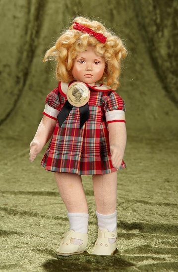 13" Portrait doll of Shirley Temple by Mystery Maker. $400/500