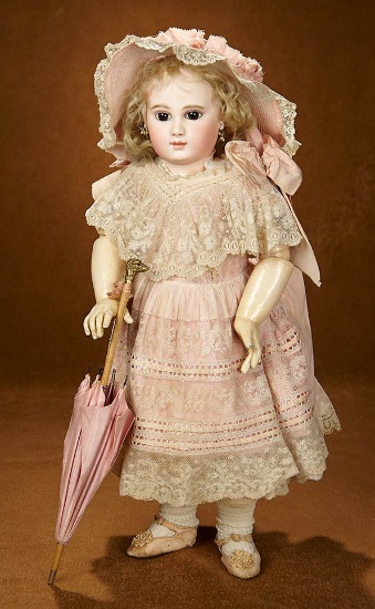 Gorgeous French Bisque Bebe, Earliest Period EJ, Size 9, by Emile Jumeau 8000/11,500