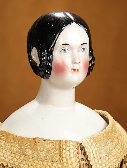 German Porcelain Lady with Double-Looped Braids and Stately Presence 1200/1800