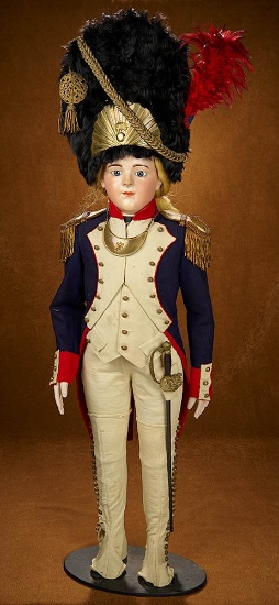 French Wooden-Bodied Mannequin in Outstanding Uniform 2200/2800