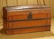 Grand French Luxury Doll trunk with leather cover and double lift-out trays. $400/600